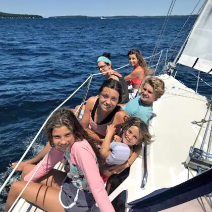 Family fun on Grand Traverse Bay during a custom excursion in Traverse City Michigan